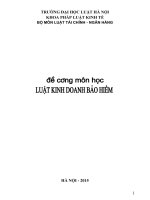 Đề cương môn học : Luật kinh doanh bảo hiểm