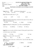 Bài KTĐK cuối kì II  toán 11-12
