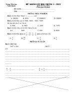 Khao sat thang 4 mon Toan