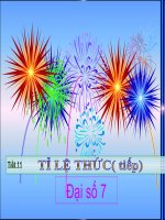 Tiết 11: đại số 7- LŨY THỪA MỘT SỐ HỮU TỈ