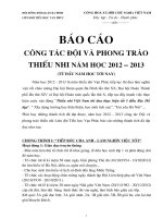 Báo cáo công tác Đội và phong trào thiếu nhi năm học 2012-2013