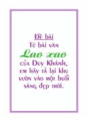 Tả khu vườn vào một buổi sáng