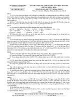 Đề thi và đáp án HSG - Hóa 10 tinh Vinh Phúc năm 2012-2013