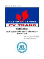 phân tích tình hình tài chính công ty cổ phần dầu khí việt nam