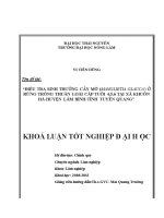 điều tra sinh trưởng cây mỡ manglietia glauca ở rừng trồng thuần loài cấp tuổi 4 5 6 tại xã khuôn hà huyện lâm bình tỉnh tuyên quang