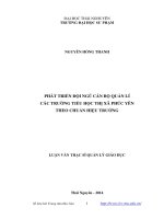 phát triển đội ngũ cán bộ quản lí các trường tiểu học thị xã phúc yên theo chuẩn hiệu trưởng