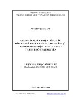 giải pháp hoàn thiện công tác đào tạo và phát triển nguồn nhân lực tại doanh nghiệp trung thành - thành phố thái nguyên