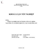 nâng cao hiệu quả sử dụng vốn lưu động tại công ty cổ phần dịch vụ vận tải đường sắt