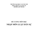 ĐỀ CƯƠNG MÔN HỌC NHẬP MÔN LUẬT DÂN SỰ