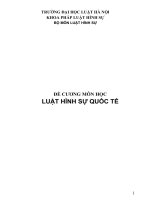 ĐỀ CƯƠNG MÔN HỌC LUẬT HÌNH SỰ QUỐC TẾ