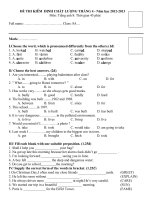 Đề khảo sát tháng 4