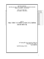 mục tiêu và chiến lược của chính sách tiền tệ