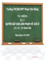 GDCD 6 - Bài 17: Quyền bất khả xâm phạm về chỗ ở