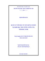 Quản lý vốn đầu tư xây dựng cơ bản tại kho bạc nhà nước lương tài, tỉnh bắc ninh
