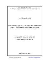 tăng cường quản lý ngân sách nhà nước thị xã sông công tỉnh thái nguyên
