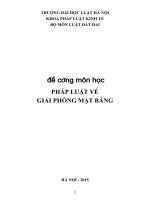 ĐỀ CƯƠNG MÔN HỌC PHÁP LUẬT VỀ  GIẢI PHÓNG MẶT BẰNG