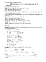 Đề cương học kỳ II môn hóa 8