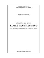 TÂM lý học NHẬN THỨC