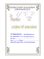 CẤU TRÚC TÀI LIỆU CHUYÊN ĐỀ 7 LƯỢNG TỬ ÁNH SÁNG