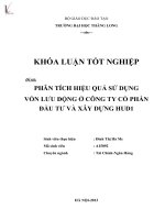 phân tích hiệu quả sử dụng vốn lưu động ở công ty cổ phần đầu tư và xây dựng hud1