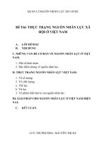 thực trạng nguồn nhân lực và xã hội ở việt nam