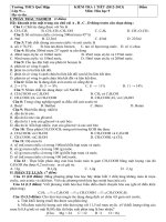 Kiểm tra 1 tiết Hóa 9 HK II