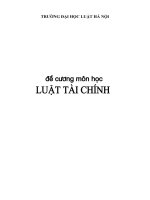 Đề cương môn học : Luật tài chính
