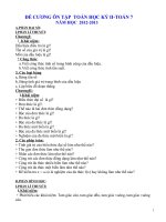 Ôn tập toán 7 học kì II và đề thi học kì II