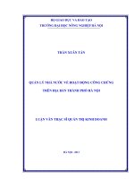 Quản lý nhà nước về hoạt động công chứng trên địa bàn thành phố hà nội