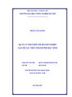 Quản lý thuế đối với doanh nghiệp tại chi cục thuế thành phố bắc ninh