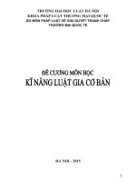 ĐỀ CƯƠNG MÔN HỌC: KỸ NĂNG LUẬT GIA CƠ BẢN