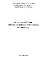 ĐỀ CƯƠNG MÔN HỌC HỢP ĐỒNG TRONG HOẠT ĐỘNG THƯƠNG MẠI
