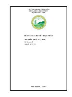 Đề cương chi tiết học phần : Thực vật học