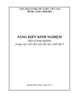 Một số kinh nghiệm  trong việc rèn chữ viết cho HS lớp 4(GV trường)