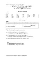 đề thi và đáp án anh 9 quận tân bình