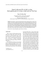quản lý nhà nước đối với dịch vụ công kinh nghiệm quốc tế và hàm ý chính sách cho việt nam