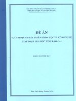 Đề án quy hoạch phát triển khoa học và công nghệ giai đoạn 2011 2020 tỉnh lào cai