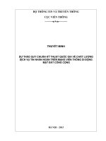dự thảo quy chuẩn kỹ thuật quốc gia về chất lượng dịch vụ tin nhắn ngắn trên mạng viễn thông di động mặt đất công cộng