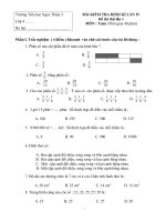 Đề thi định kì lần 4 môn Toán lớp 4