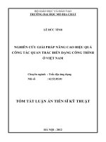 nghiên cứu giải pháp nâng cao hiệu quả công tác quan trắc biến dạng công trình ở việt nam