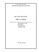 ĐỀ CƯƠNG BÀI GIẢNG  THÚ Y CƠ BẢN  (TÀI LIỆU DÙNG CHO SINH VIÊN CHĂN NUÔI THÚ Y)