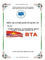 HIỆP ĐỊNH THƯƠNG MẠI VIỆT NAM HOA KỲ CƠ HỘI THÁCH THỨC VÀ GIẢI PHÁP