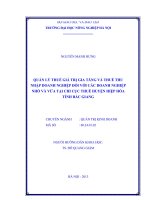 quản lý thuế giá trị gia tăng và thuế thu nhập doanh nghiệp đối với các doanh nghiệp nhỏ và vừa tại chi cục thuế huyện hiệp hoà tỉnh bắc giang