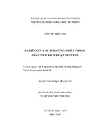 NGHIÊN CỨU CÁC PHẢN ỨNG NHIỄU TRONG PHÂN TÍCH KÍCH HOẠT NEUTRON