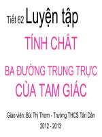hình 7 tiết 62 luyện tập ba đường trung trực của tam giác