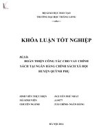 khóa luận tốt nghiệp hoàn thiện công tác cho vay chính sách tại ngân hàng chính sách xã hội huyện quỳnh phụ