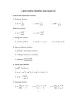 công thức và phương trình lượng giác tiếng anh