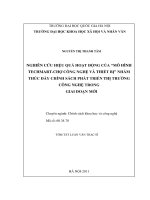 nghiên cứu hiệu quả hoạt động của mô hình techmart-chợ công nghệ và thiết bị nhằm thúc đẩy chính sách phát triển thị trường công nghệ trong giai đoạn mới