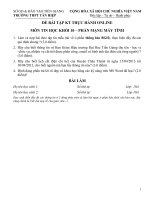 Đề bài Ktra Online Môn Tin học 10
