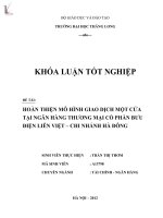hoàn thiện mô hình giao dịch một cửa tại ngân hàng thương mại cổ phần bưu điện liên việt - chi nhánh hà đông